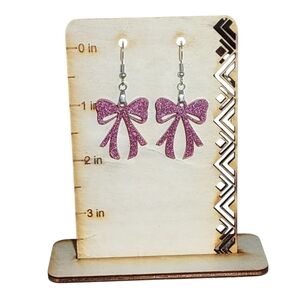 Sugarpop Sparkle Bow Acrylic Drop Earrings